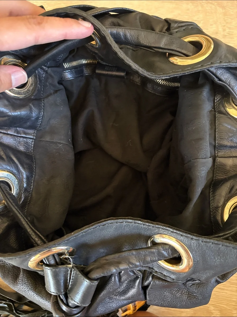 Gucci black drawstring